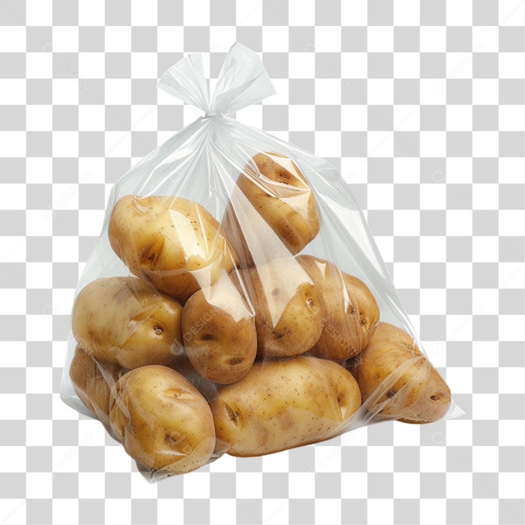 Sacola de Plástico com Verduras PNG Transparente