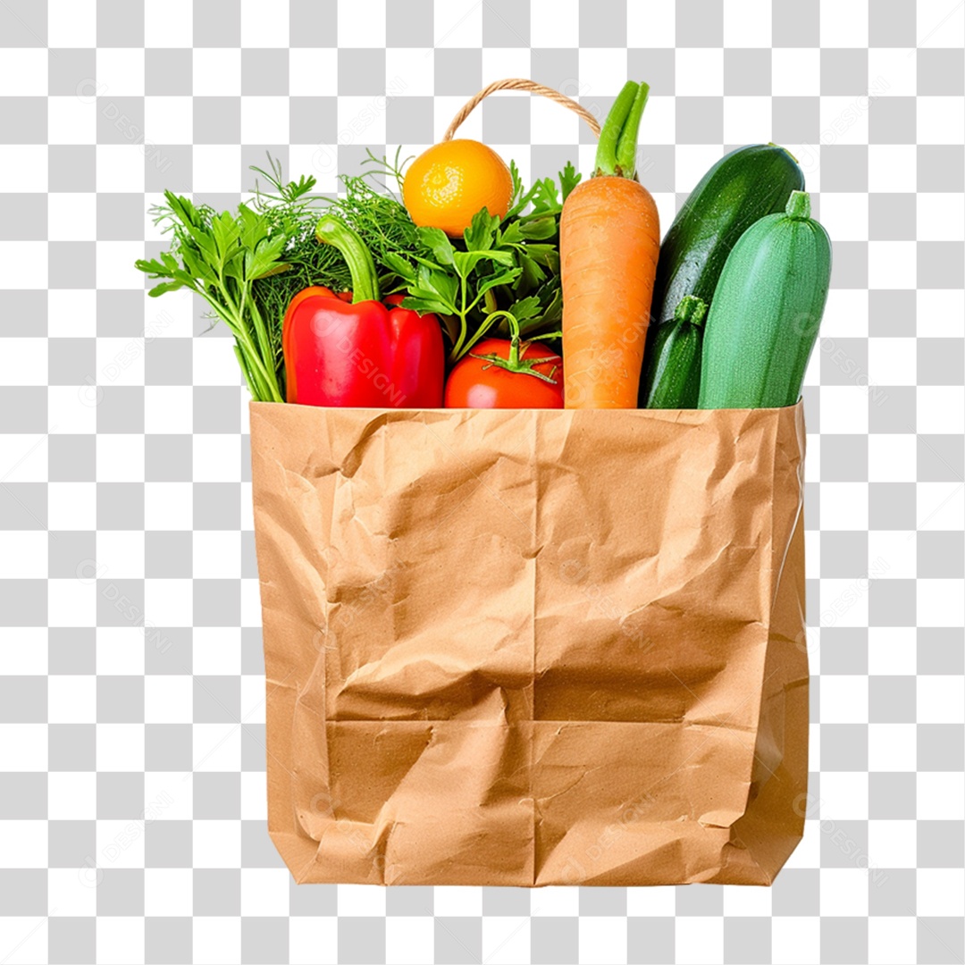 Sacola com Verduras PNG Transparente