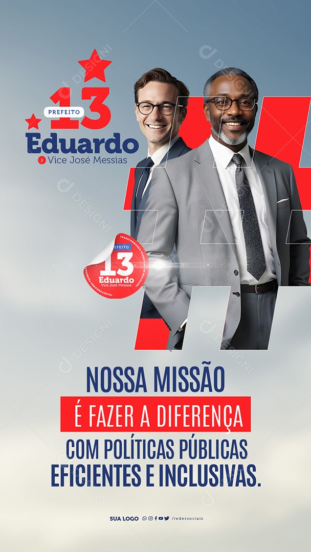 Story Política Nossa Missão é Fazer a Diferença Social Media PSD Editável