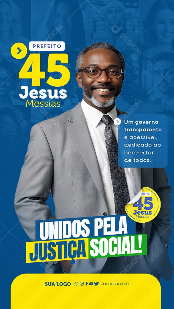 Story Política Unidos pela Justiça Social Social Media PSD Editável