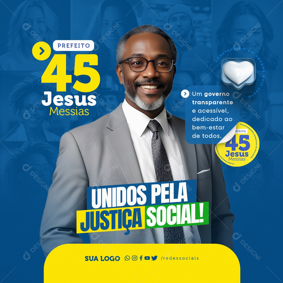 Política Unidos pela Justiça Social Social Media PSD Editável
