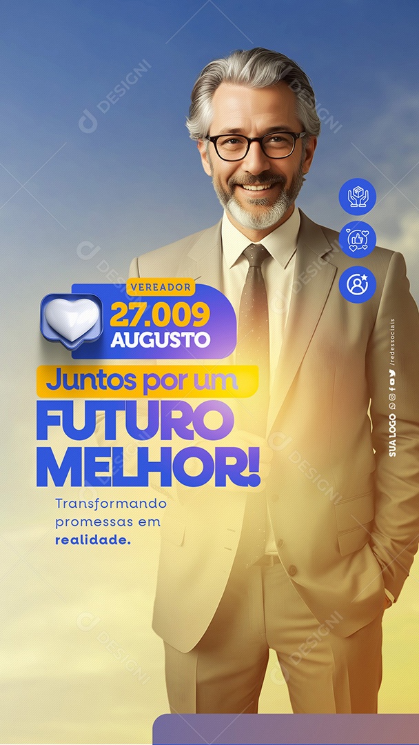 Story Política Juntos por um Futuro Melhor Social Media PSD Editável