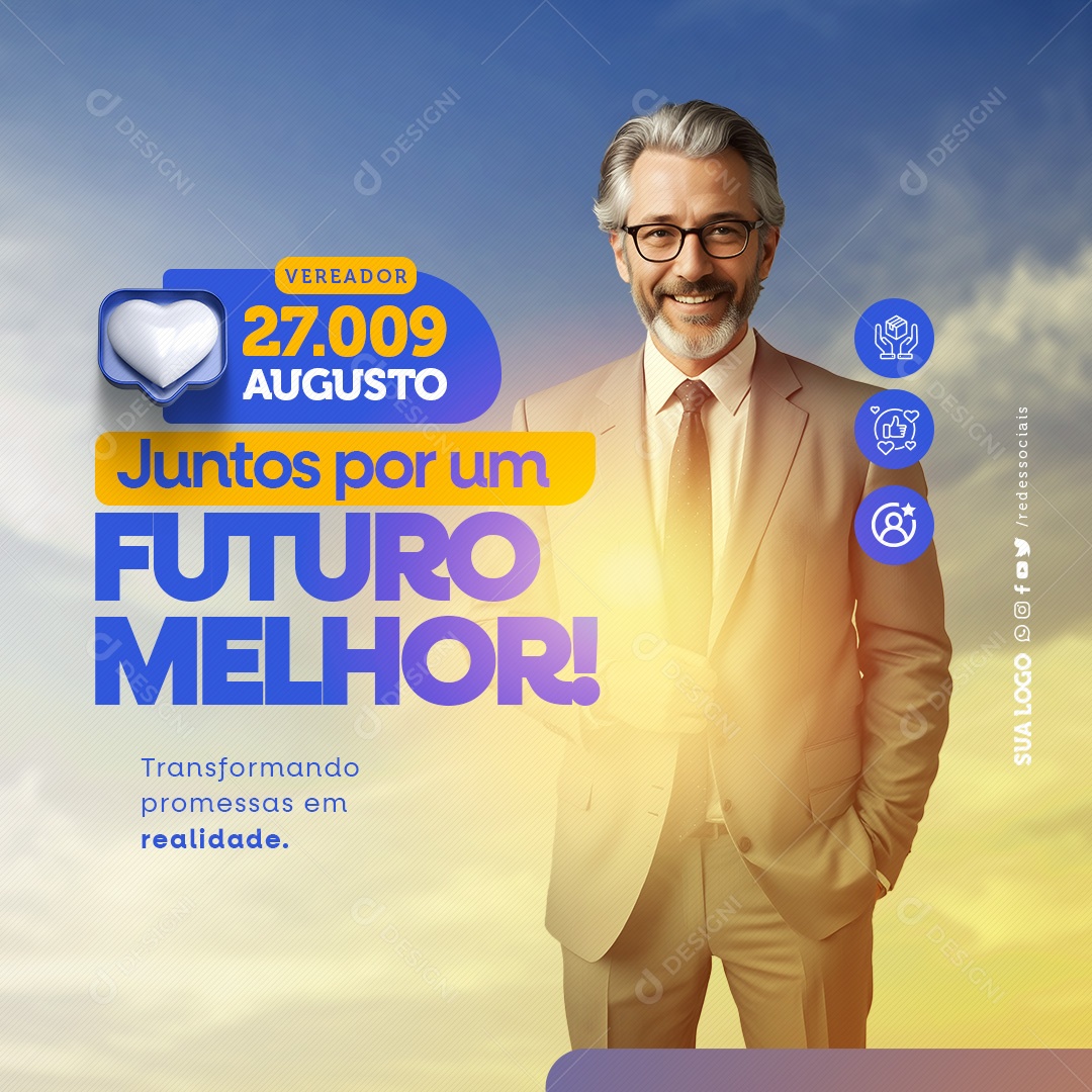 Política Juntos por um Futuro Melhor Social Media PSD Editável