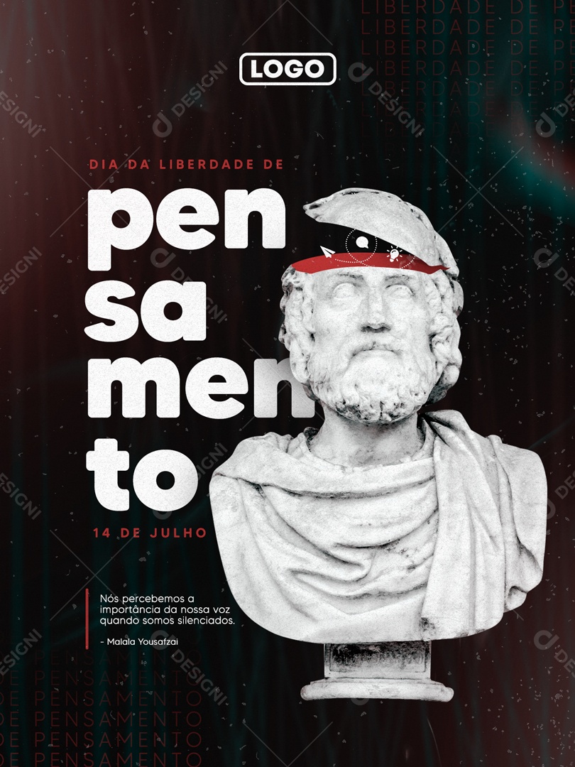 Dia da Liberdade de Pensamento 14 de Julho nós Percebemos a Importância da nossa Voz Social Media PSD Editável