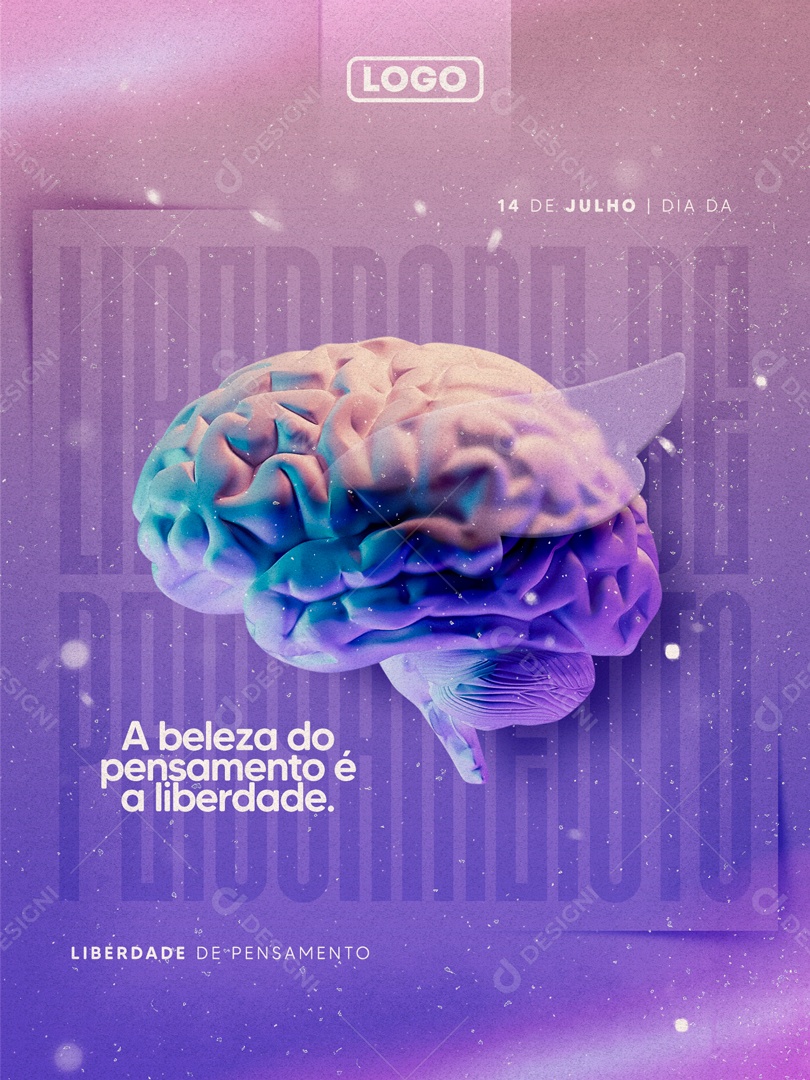 Dia da Liberdade de Pensamento 14 de Julho Social Media PSD Editável