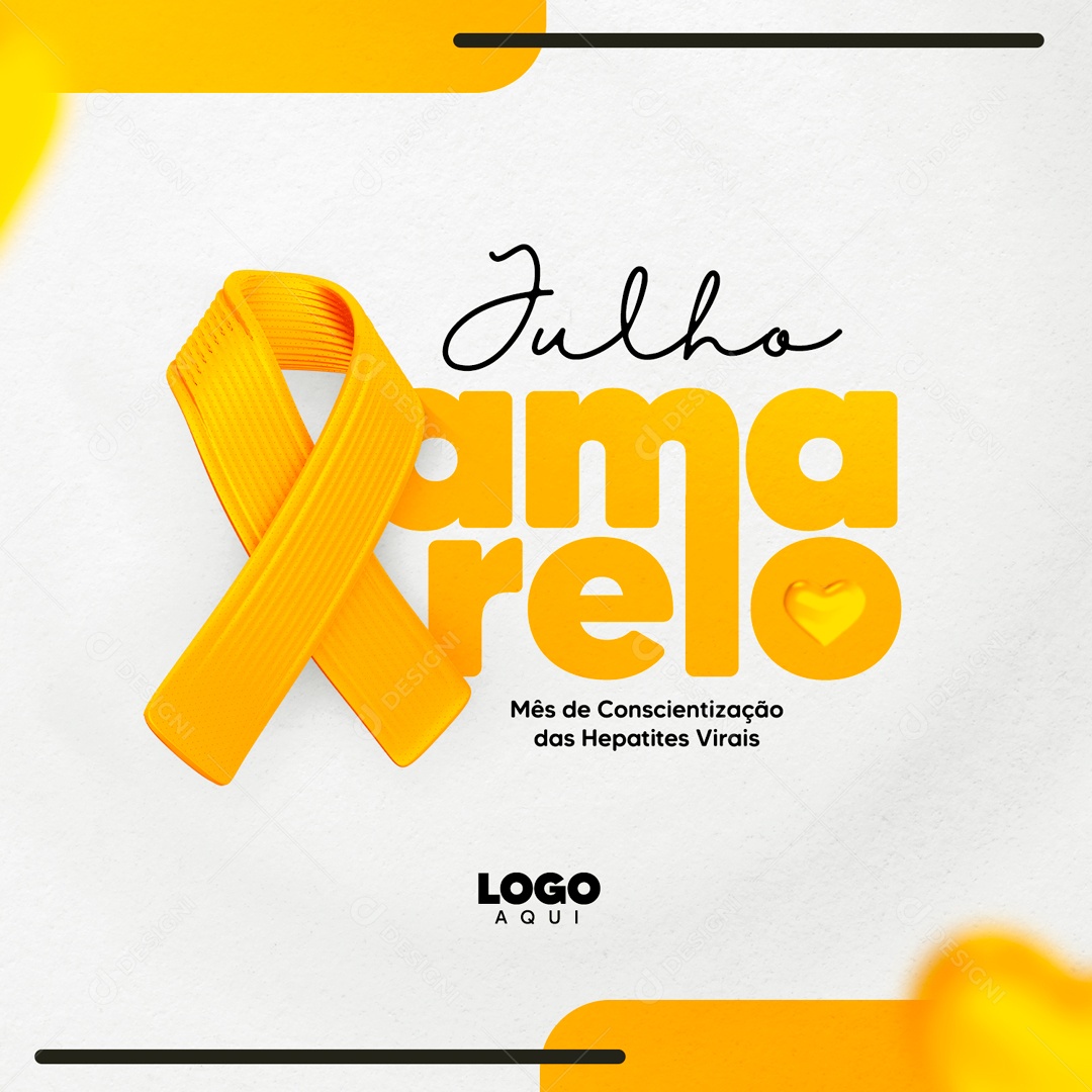 Julho Amarelo Mês de Luta Contra as Hepatites Virais Social Media PSD Editável