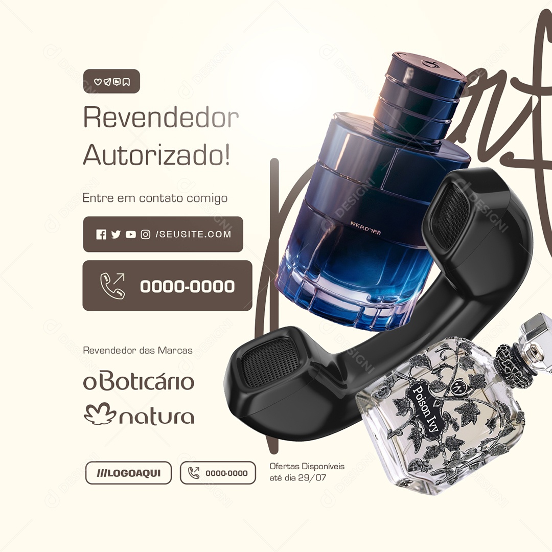 Revendedor de Perfumes Autorizado Social Media PSD Editável
