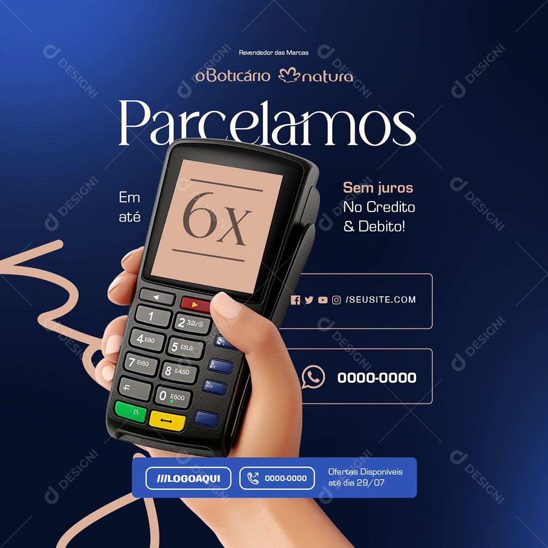 Revendedor de Perfumes Parcelamos Social Media PSD Editável