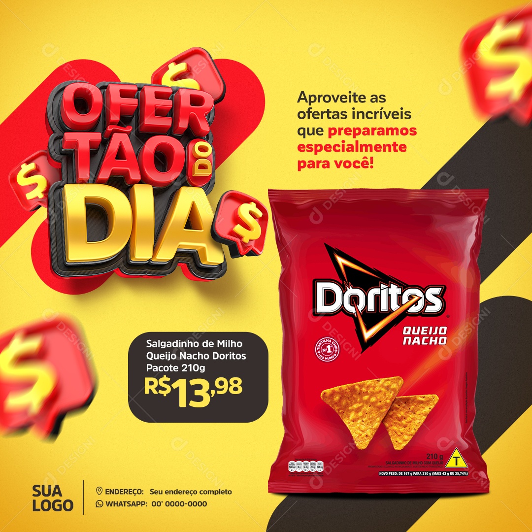 Ofertão do Dia Aproveite as Ofertas Incríveis Social Media PSD Editável