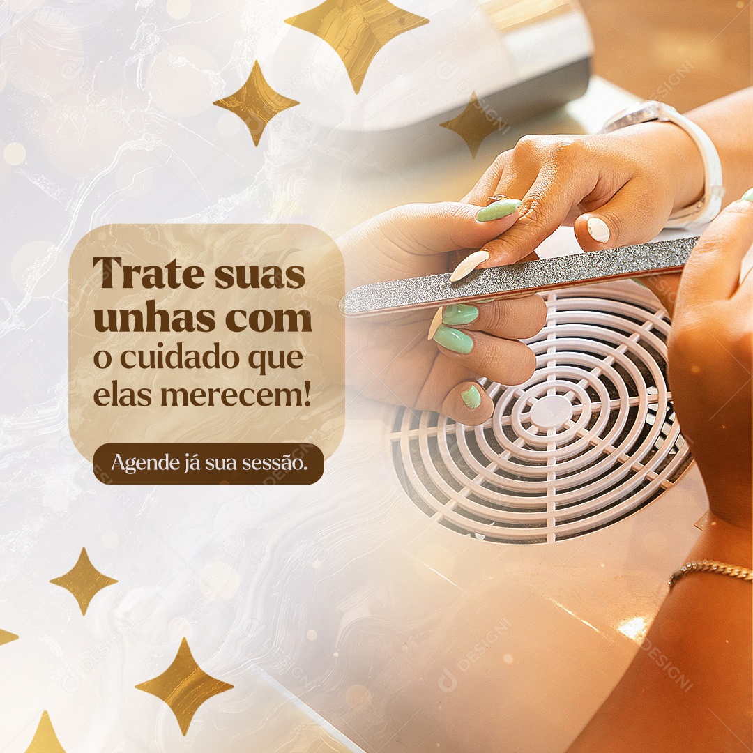 Trate suas Unhas com o Cuidado que Elas Merecem Social Media PSD Editável