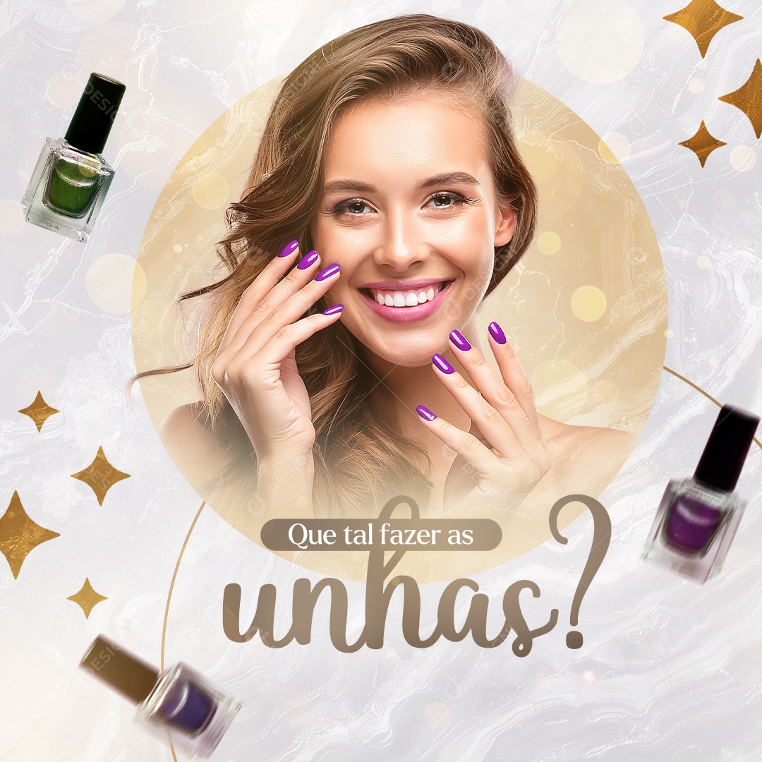 Que Tal Fazer as Unhas Social Media PSD Editável