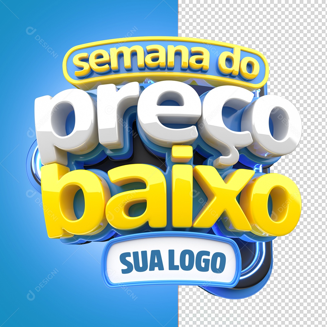 Semana Do Preço Baixo Selo 3D para Composição PSD