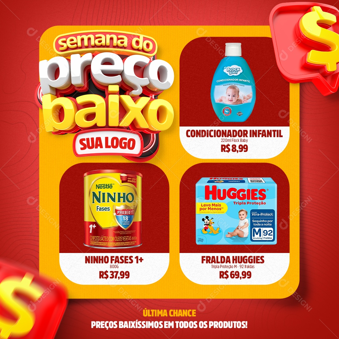 Semana Do Preço Baixo Última Chance Social Media PSD Editável