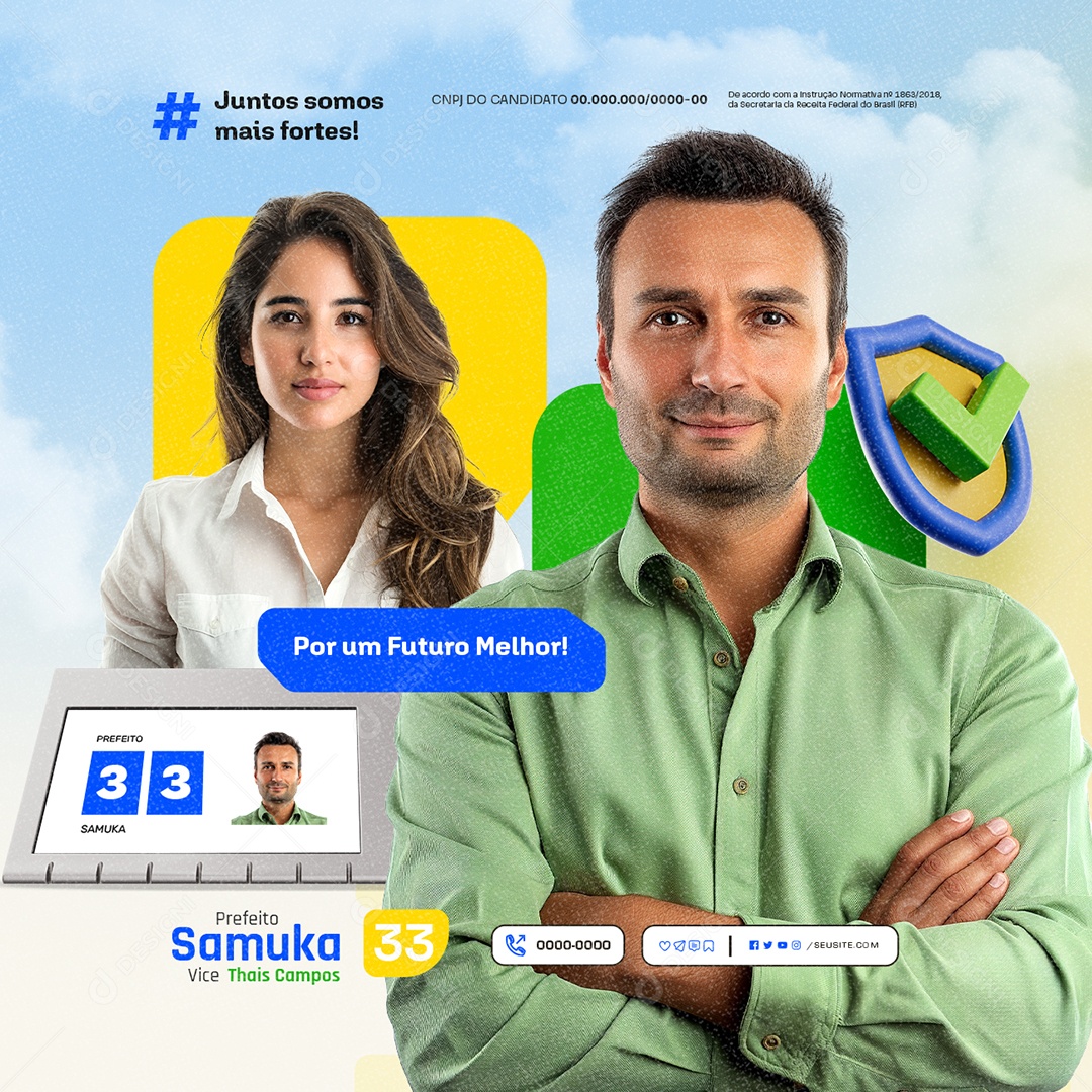 Eleição Política Por um Futuro Melhor Social Media PSD Editável