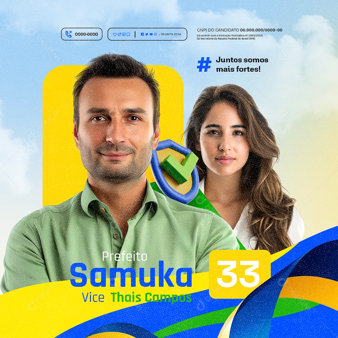 Eleição Política Prefeito Samuka Social Media PSD Editável