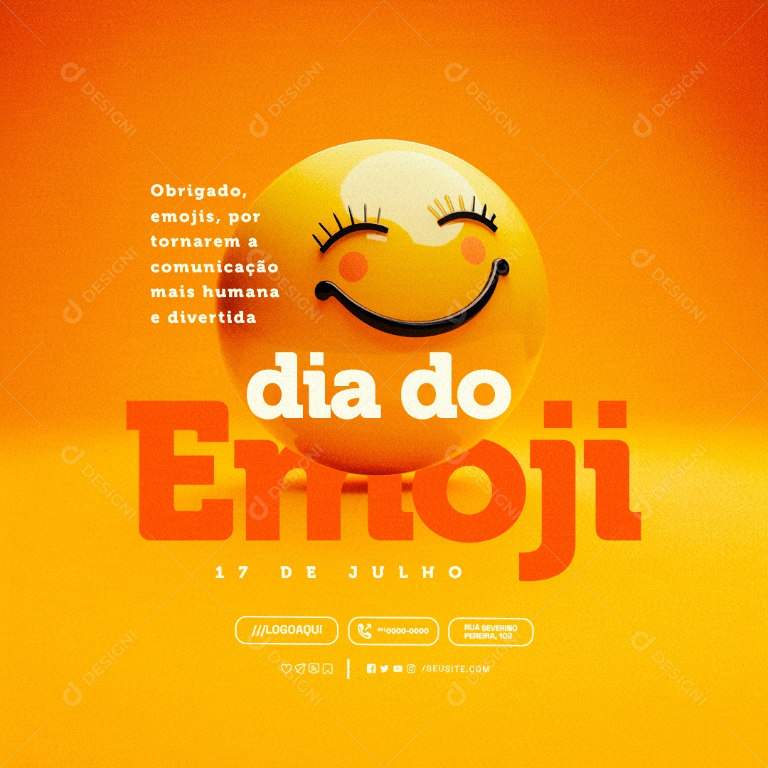 Dia do Emoji 17 de Julho Social Media PSD Editável