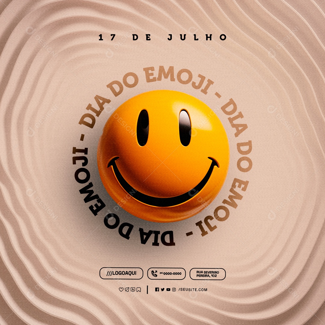 Social Media Dia do Emoji 17 de Julho PSD Editável