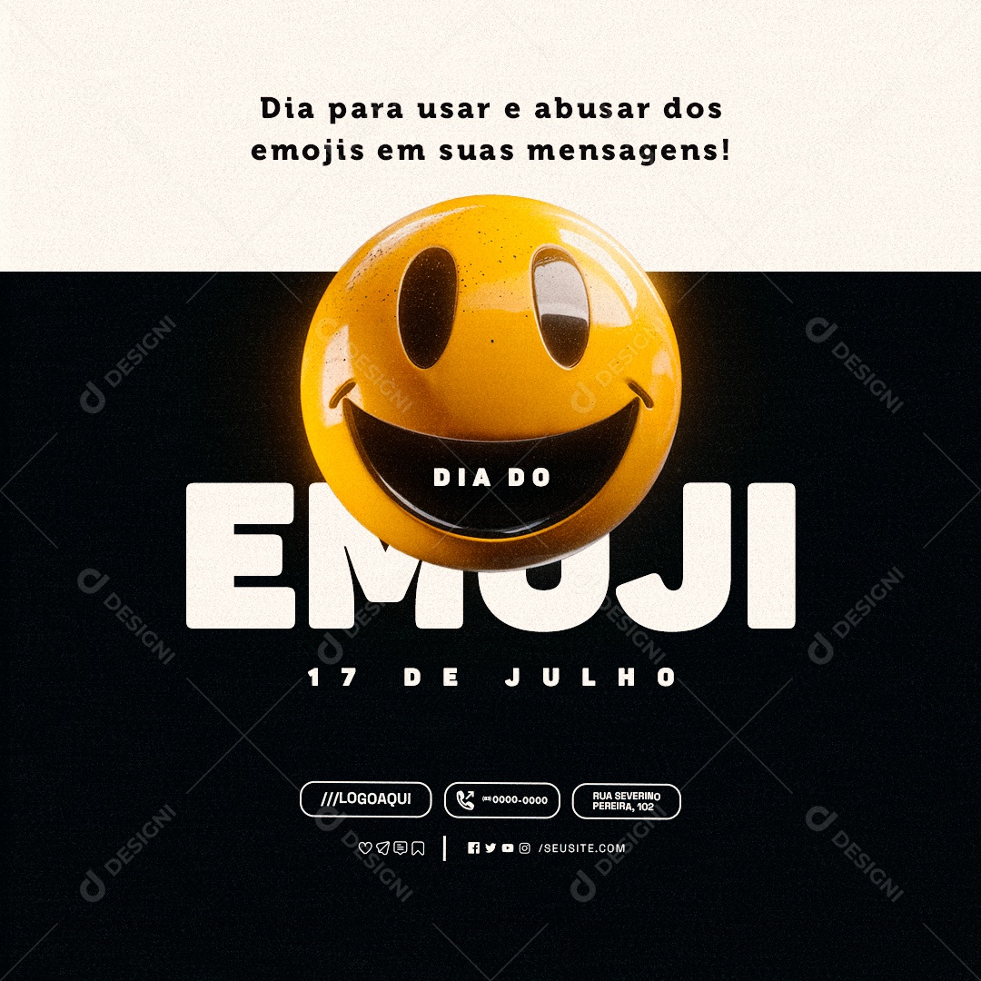 Dia do Emoji 17 de Julho Social Media PSD Editável
