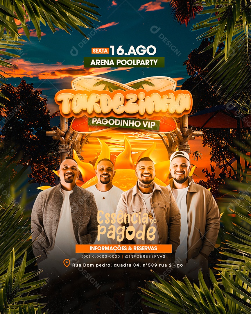 Flyer Tardezinha Pagodinho Vip Social Media PSD Editável