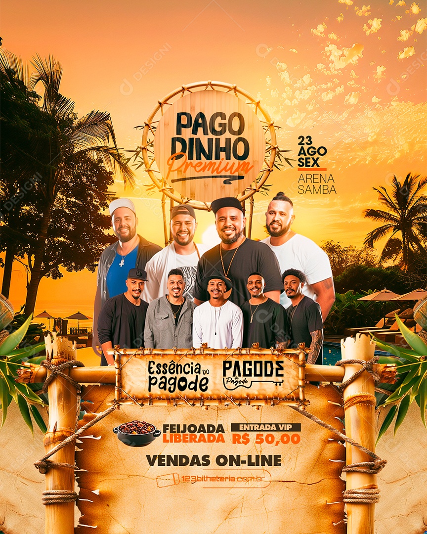 Flyer Pagodinho Essência do Pagode Social Media PSD Editável