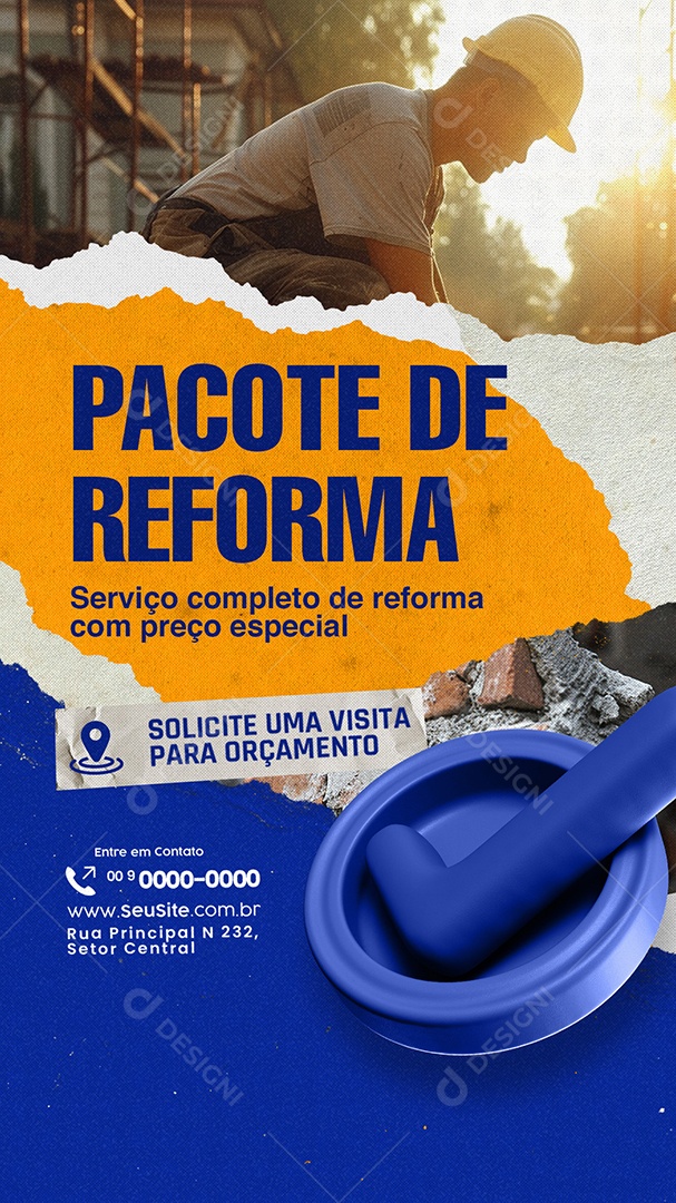 Story Pacote de Reforma Social Media PSD Editável