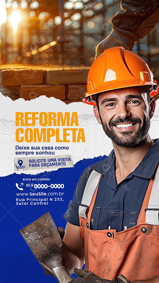 Story Reforma Completa Deixe sua Casa como Sempre Sonhou Social Media PSD Editável