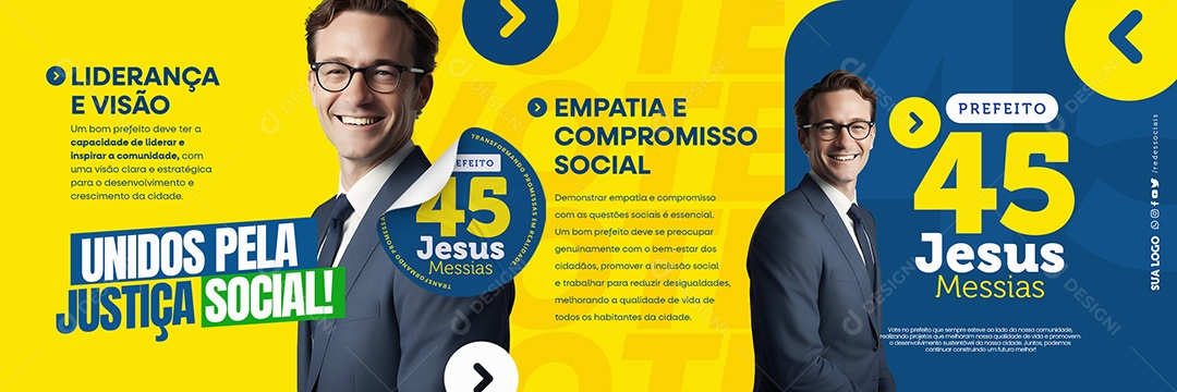 Carrossel Política Empatia e Compromisso Social Media PSD Editável