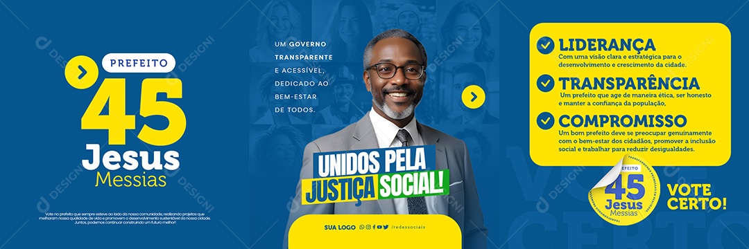 Carrossel Política Unidos pela Justiça Social Social Media PSD Editável