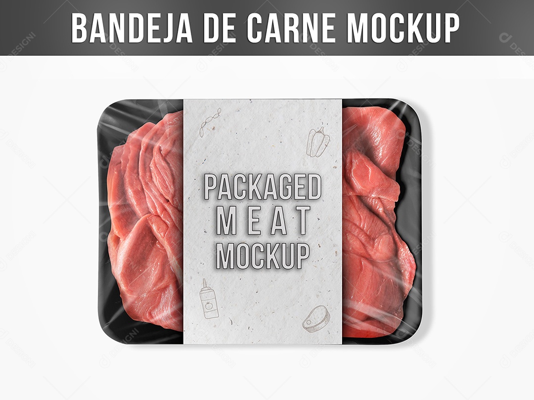 Bandeja de Carne Mockup PSD Editável