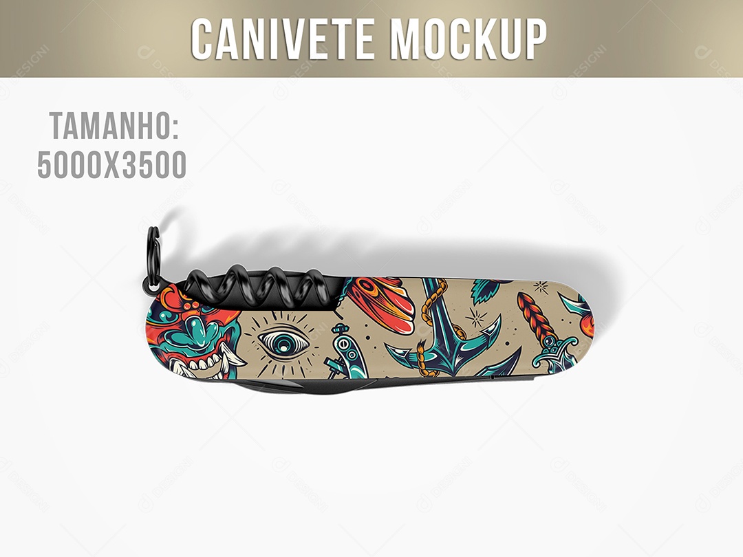 Canivete Mockup PSD Editável