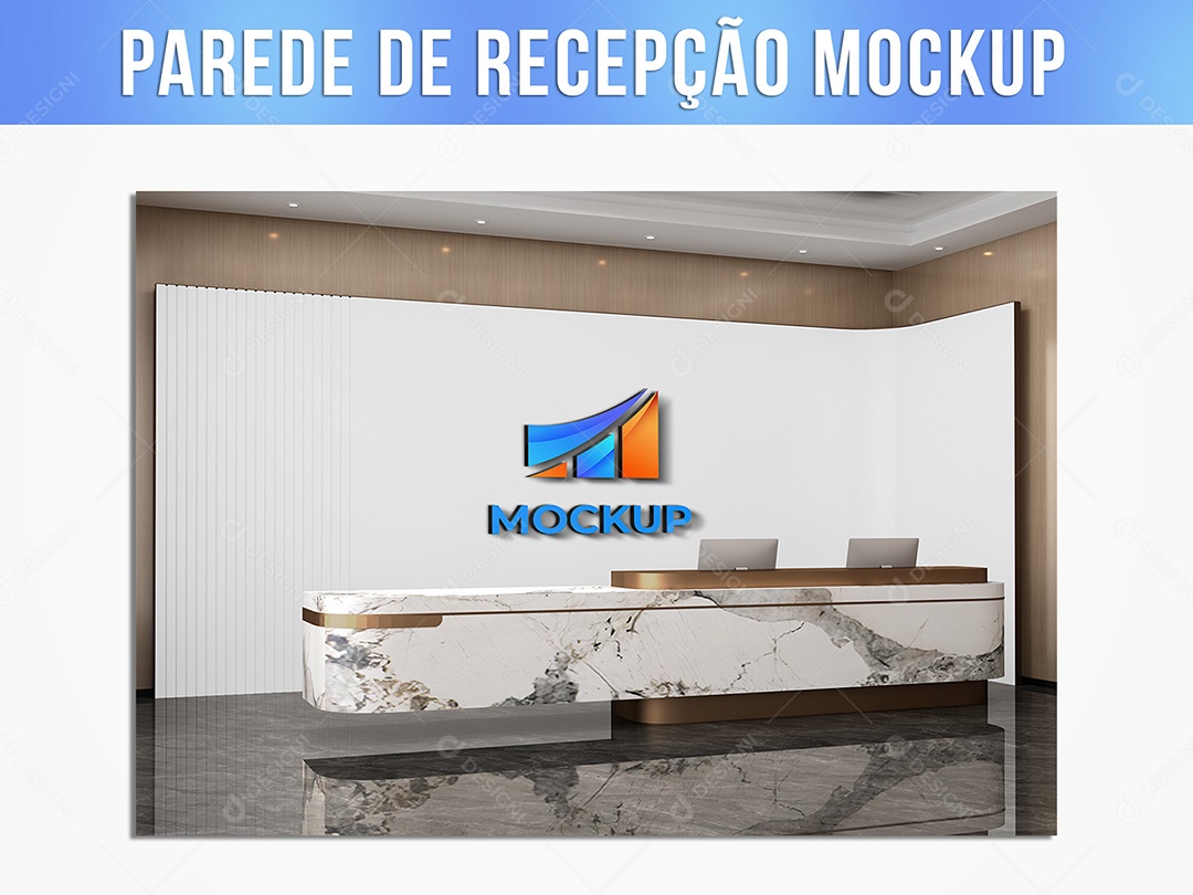 Parede de Recepção Mockup PSD Editável
