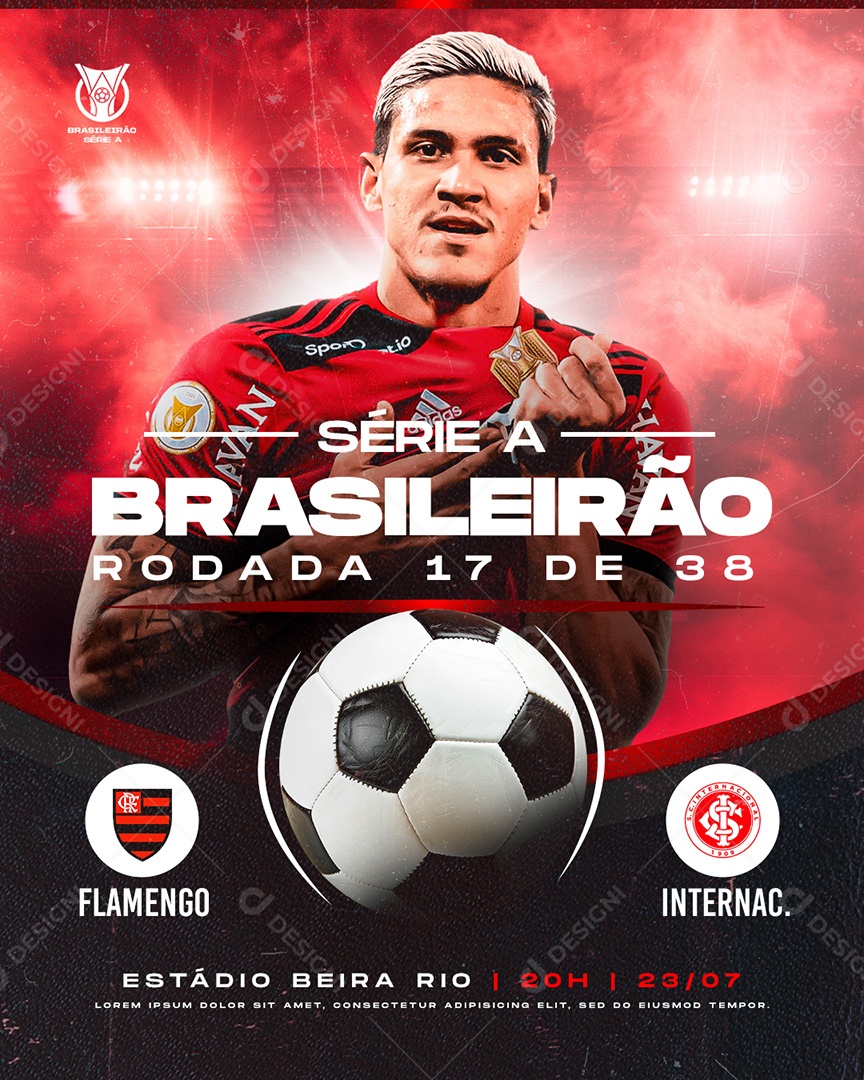 Futebol Brasileirão Flamengo X Internacional Social Media PSD Editável