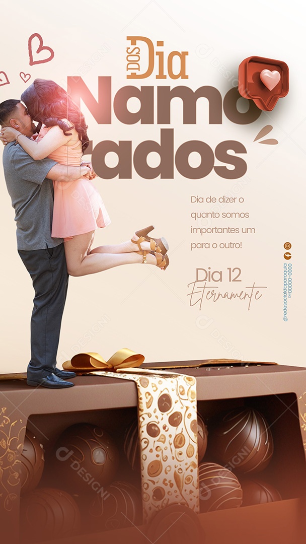 Story Dia dos Namorados 12 de Junho Social Media PSD Editável