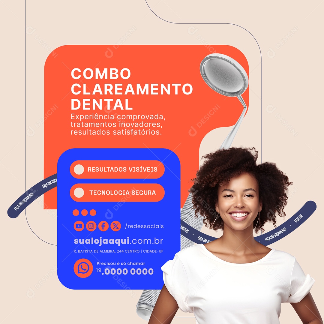 Dentista Combo Clareamento Dental Social Media PSD Editável
