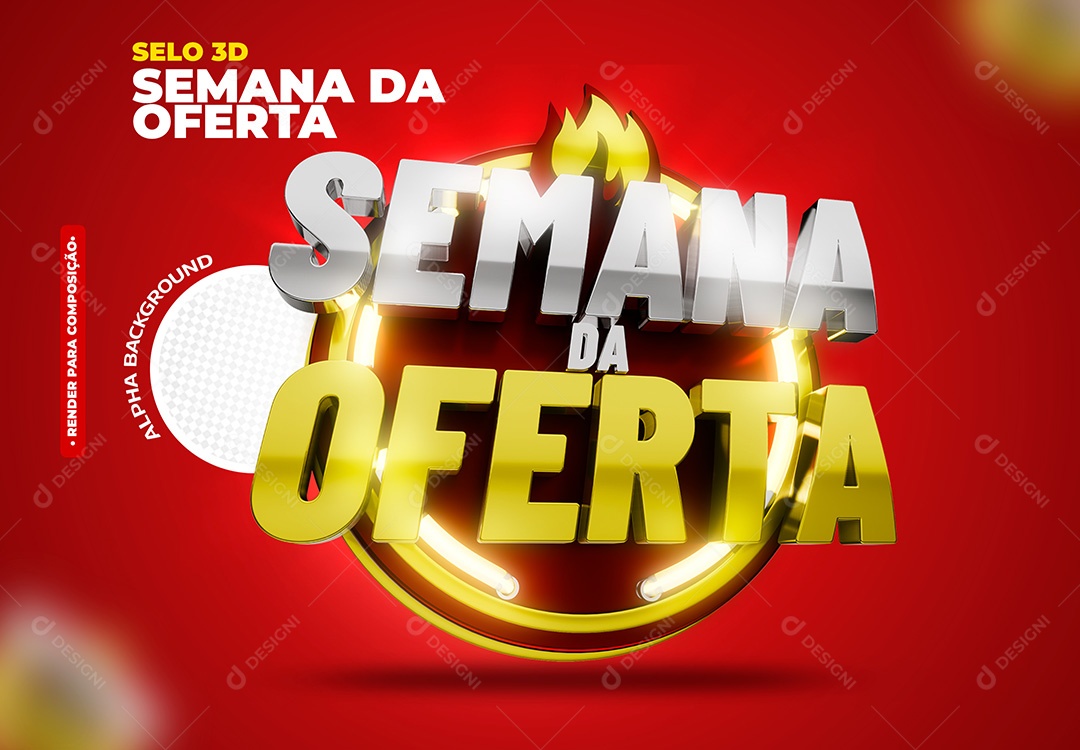 Semana da Oferta Selo 3D para Composição PSD