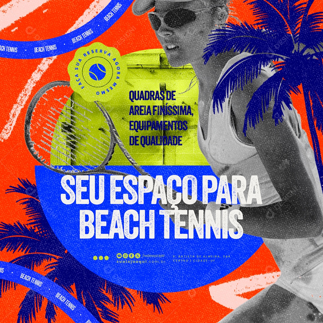 Seu Espaço para Beach Tennis Social Media PSD Editável
