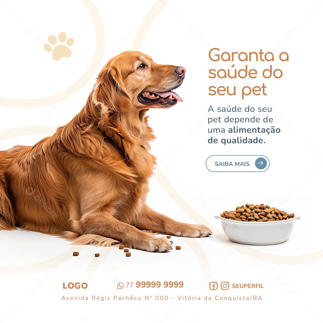 Garanta a Saúde do seu Pet Social Media PSD Editável