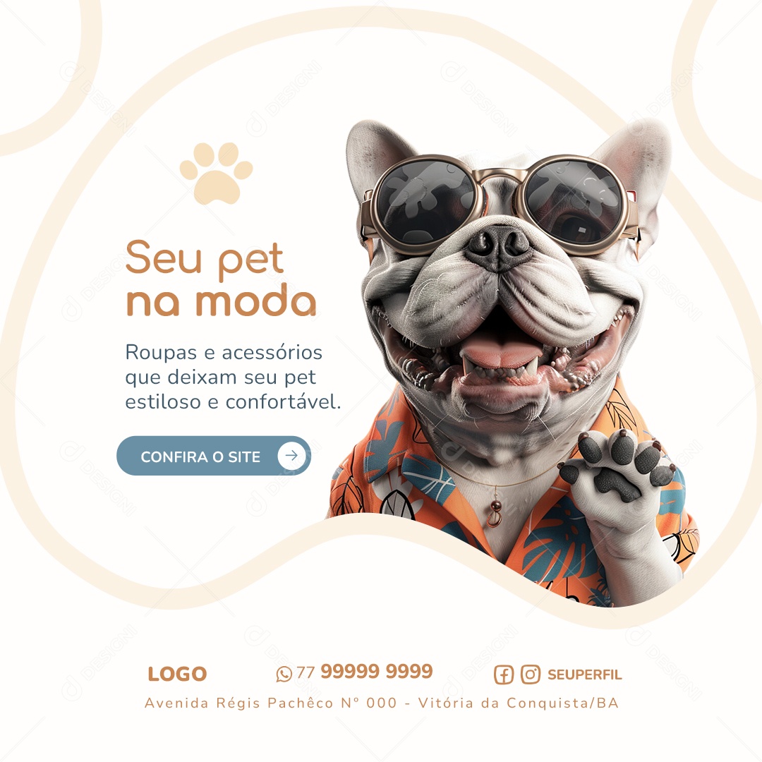 Seu Pet na Moda Social Media PSD Editável