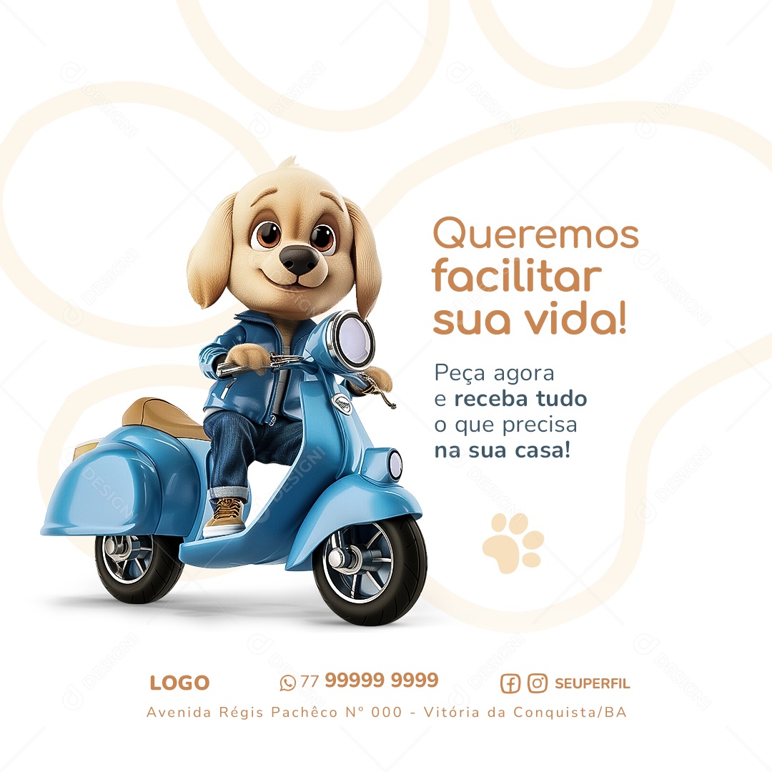 Queremos Facilitar sua Vida Social Media PSD Editável