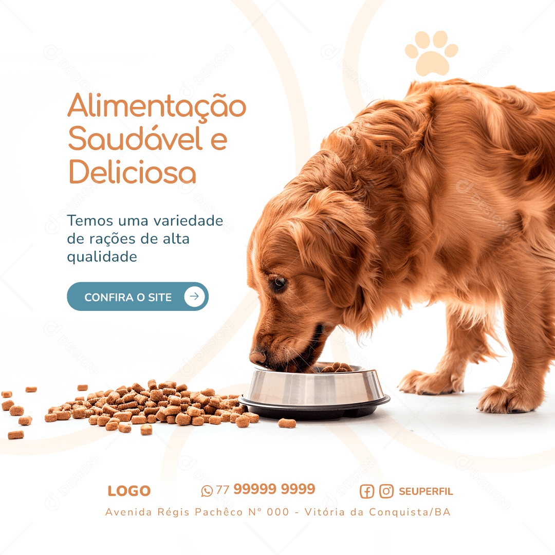 Alimentação Saudável e Deliciosa Social Media PSD Editável