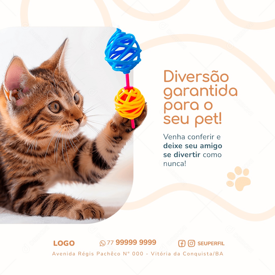 Diversão Garantida para seu Pet Social Media PSD Editável