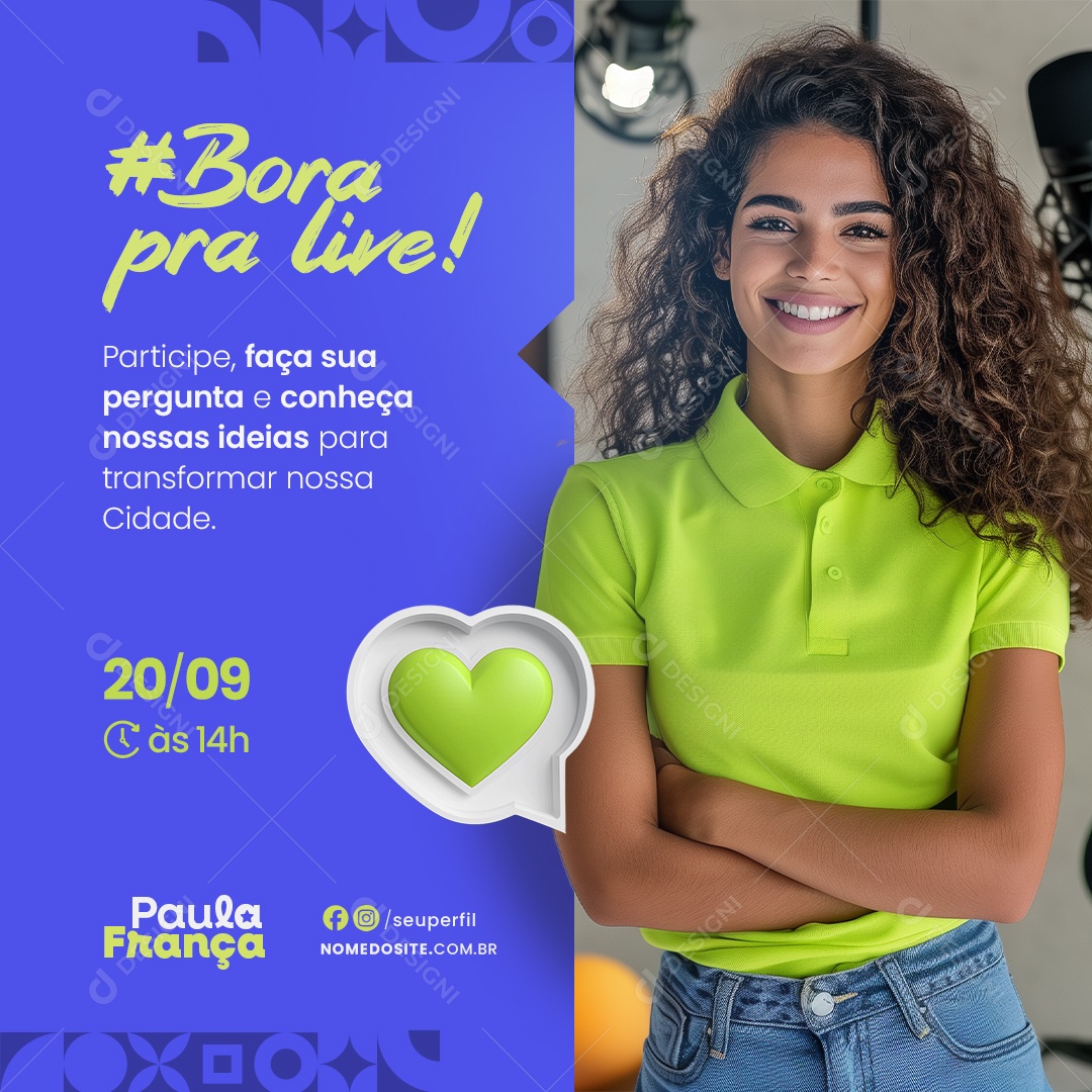 Política Bora pra Live Social Media PSD Editável