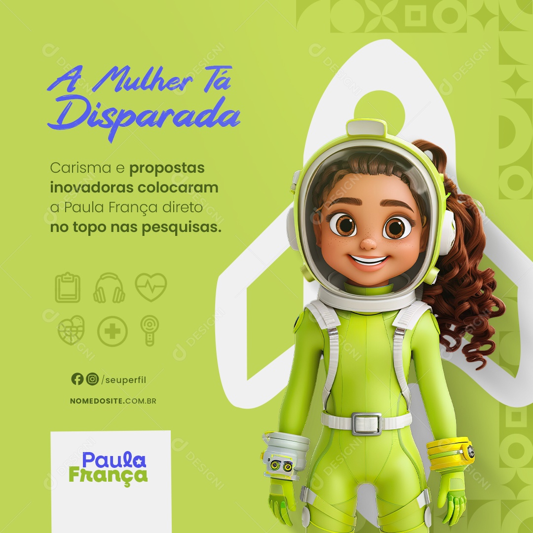 Política a Mulher tá Desparada Social Media PSD Editável