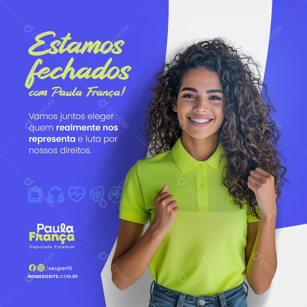 Política Vamos Juntos Eleger quem Realmente nos Representa Social Media PSD Editável