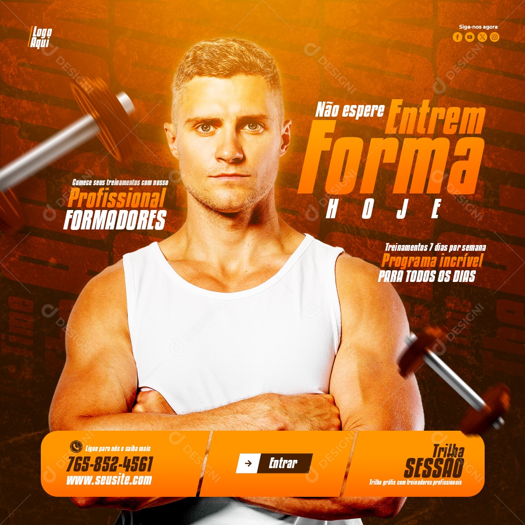 Social Media Feed Academia Profissional Formadores PSD Editável