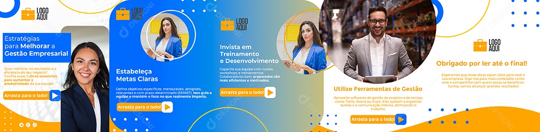 Agência de Marketing Carousel Template Social Media PSD Editável