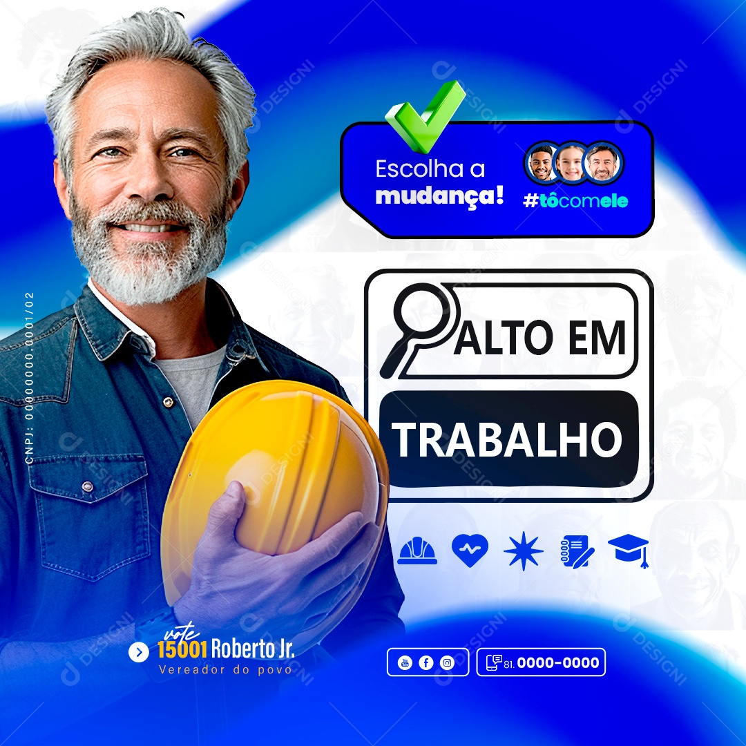 Política Escolha a Mudança Social Media PSD Editável