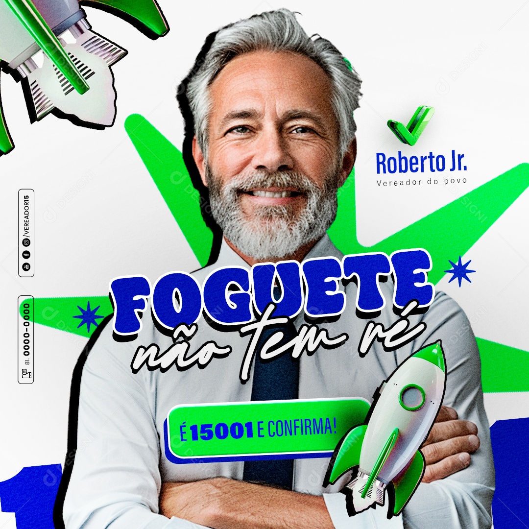 Política Foguete não tem ré Social Media PSD Editável