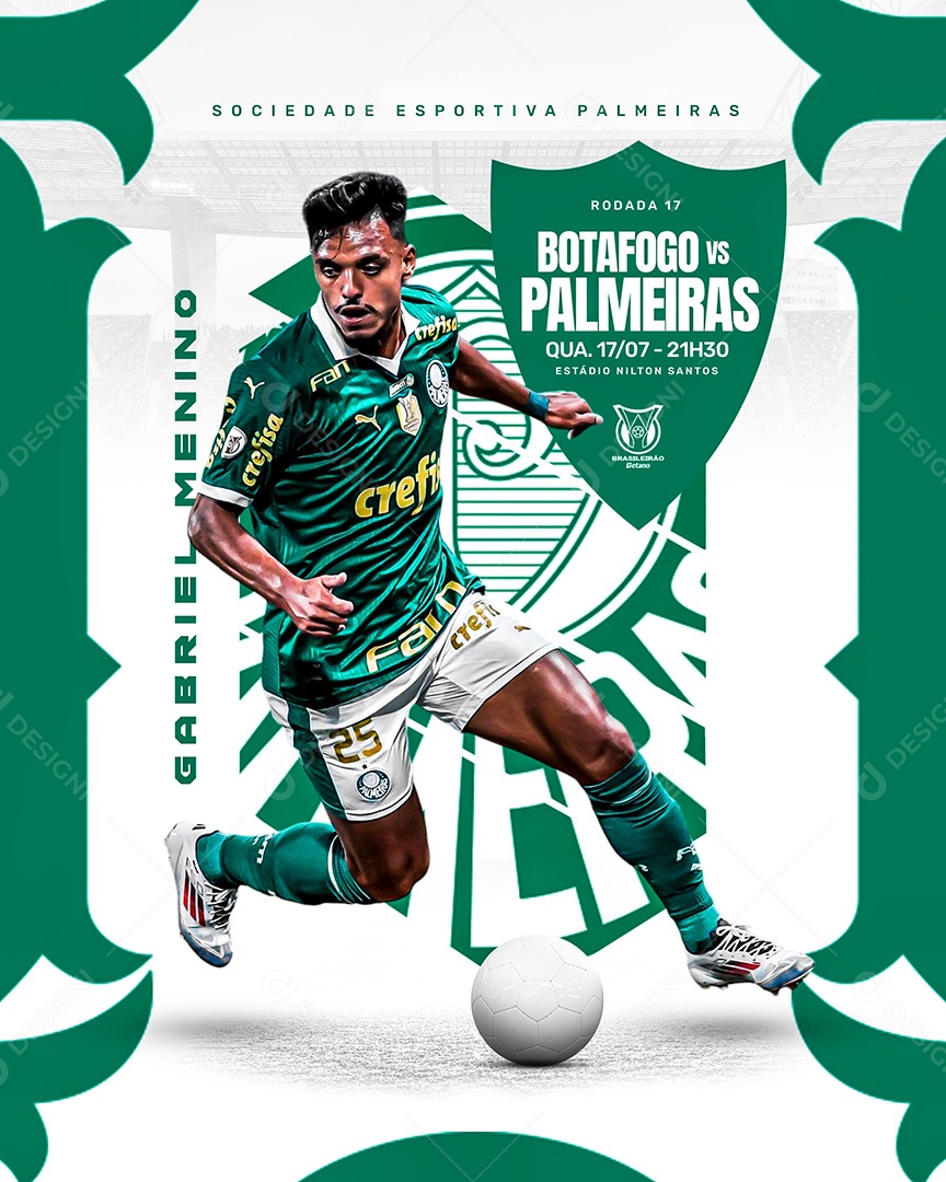 Futebol Botafogo X Palmeiras Social Media PSD Editável