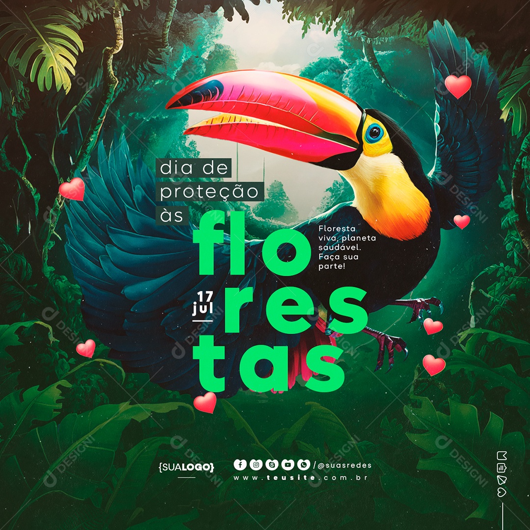 Social Media Dia de Proteção às Florestas 17 de Julho PSD Editável
